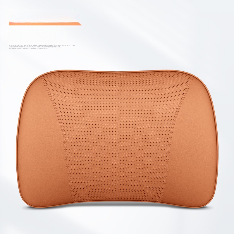 Automašīnas ādas galvas balsts un jostas spilvens ar atmiņas putām, universāla saderība, visas sezonas, biznesa stils, ugunsizturīgs materiāls