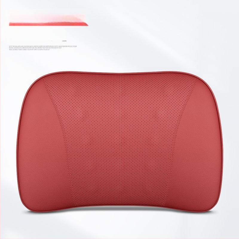 Automašīnas ādas galvas balsts un jostas spilvens ar atmiņas putām, universāla saderība, visas sezonas, biznesa stils, ugunsizturīgs materiāls