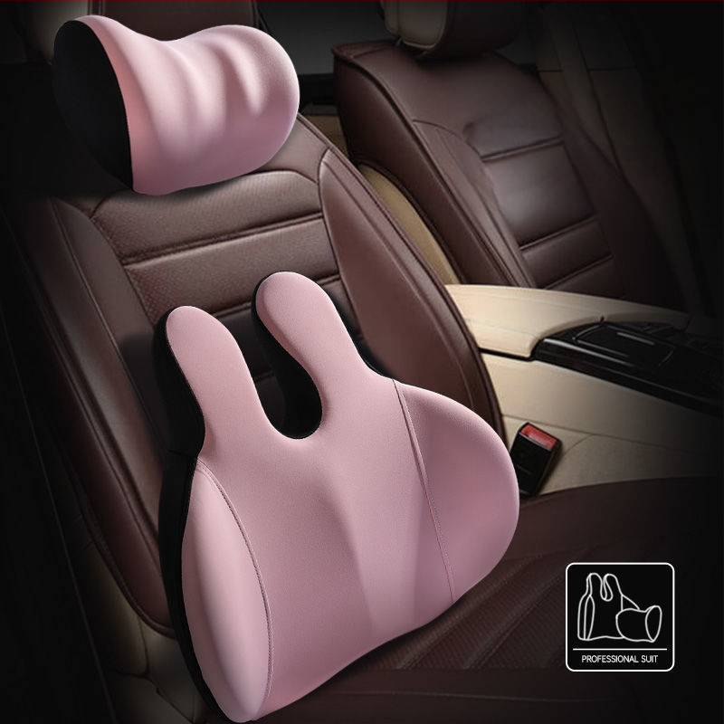 Automašīnas galvas balsts un jostas atbalsts ar atmiņas putām, kakla un plecu spilvens, trušu ausu dizains