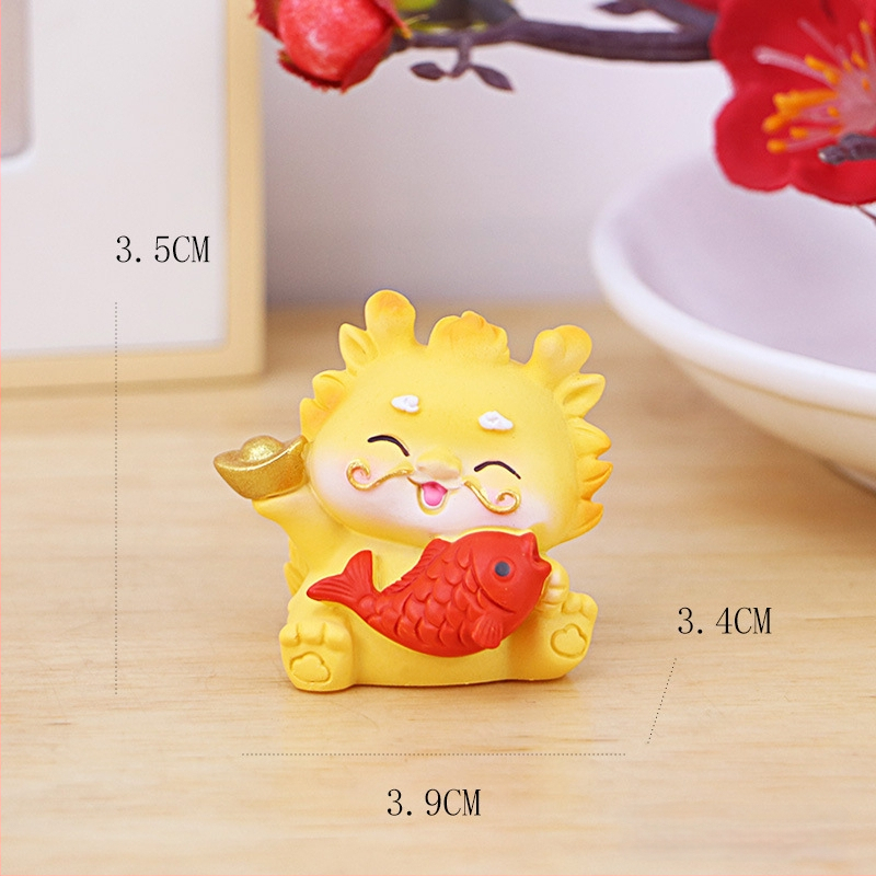 Drakono metų rezinė maskotė figūra stalui, namams ir automobilių interjerui (Be pritaikymo; Dovana gimtadienio ir naujiems namams)