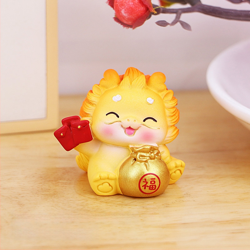 Drakono metų rezinė maskotė figūra stalui, namams ir automobilių interjerui (Be pritaikymo; Dovana gimtadienio ir naujiems namams)