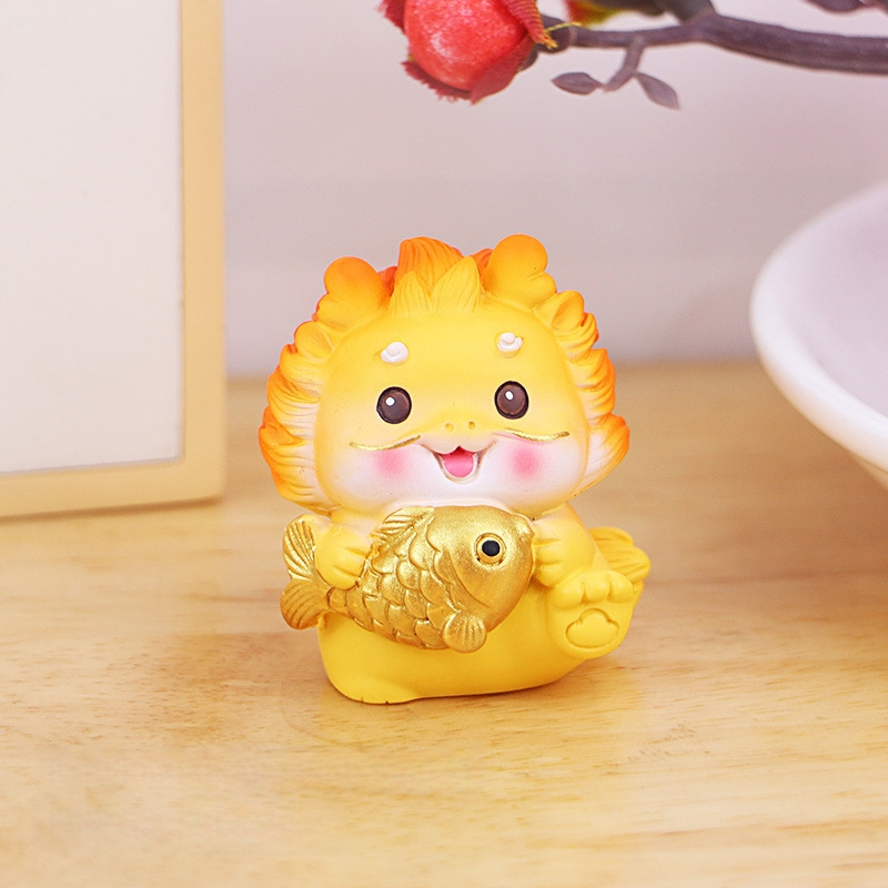 Drakono metų rezinė maskotė figūra stalui, namams ir automobilių interjerui (Be pritaikymo; Dovana gimtadienio ir naujiems namams)