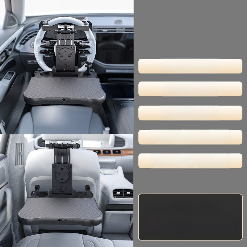 Waytogrow automašīnas ēdināšanas galds ar 360° rotāciju pie aizmugurējā sēdekļa — ABS, saliekama galda plāksne ar dzērienu uzglabāšanu, modelis A08