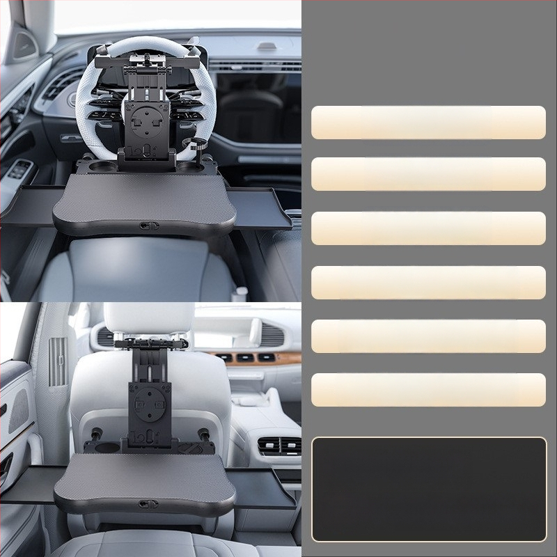 Waytogrow automašīnas ēdināšanas galds ar 360° rotāciju pie aizmugurējā sēdekļa — ABS, saliekama galda plāksne ar dzērienu uzglabāšanu, modelis A08