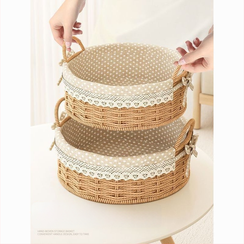 Rataninė saugojimo pintinė raktams ir nuotolinio valdymo pulteliams, stalinis organizatorius ir užkandžiai, megzta įėjimo krepšys, talpa 18 L, japonų stilius, metalinė konstrukcija, logotipo spauda įmanoma