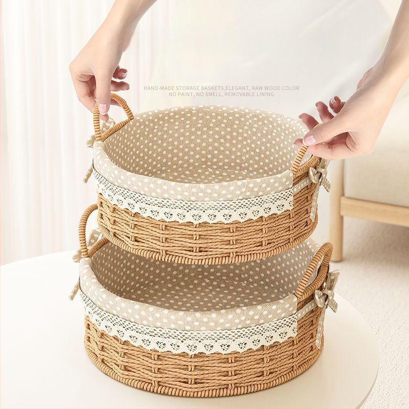 Rataninė saugojimo pintinė raktams ir nuotolinio valdymo pulteliams, stalinis organizatorius ir užkandžiai, megzta įėjimo krepšys, talpa 18 L, japonų stilius, metalinė konstrukcija, logotipo spauda įmanoma