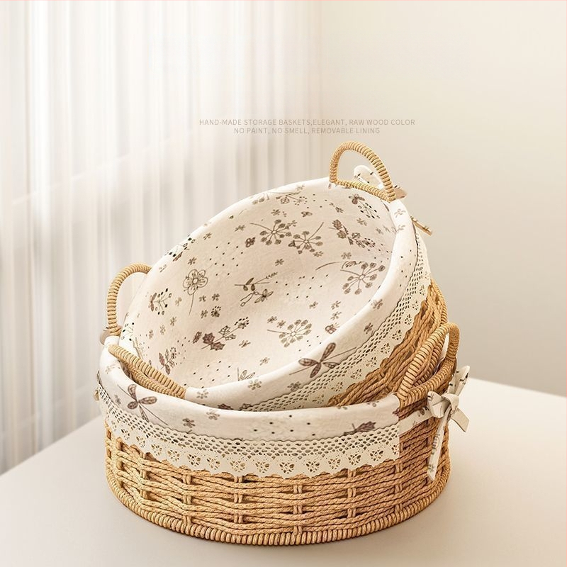 Rataninė saugojimo pintinė raktams ir nuotolinio valdymo pulteliams, stalinis organizatorius ir užkandžiai, megzta įėjimo krepšys, talpa 18 L, japonų stilius, metalinė konstrukcija, logotipo spauda įmanoma