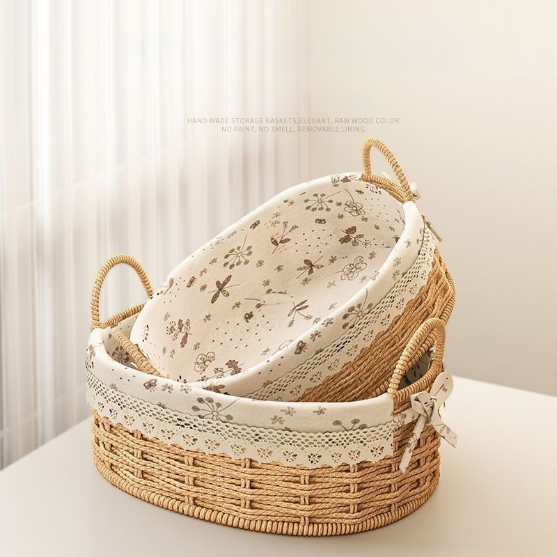 Rataninė saugojimo pintinė raktams ir nuotolinio valdymo pulteliams, stalinis organizatorius ir užkandžiai, megzta įėjimo krepšys, talpa 18 L, japonų stilius, metalinė konstrukcija, logotipo spauda įmanoma