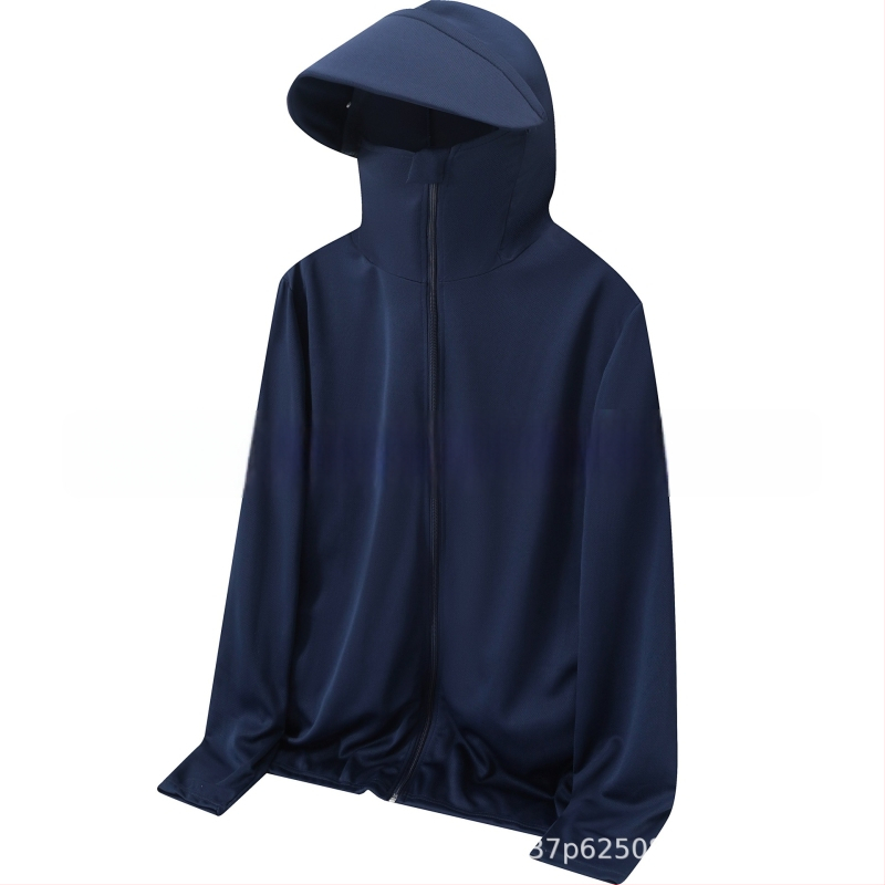 Kapucēta viegls elpojošs krekls no polipropilēna auduma, piemērots ārējai makšķerēšanai, ar sānu kabatām