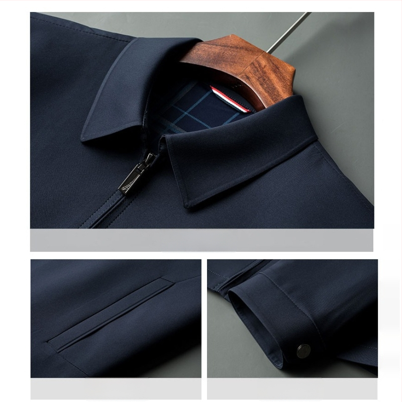 Meeste mulberry-siidist jakku, kapuutsiga, lukuga, vaba lõige, kevad-sügis