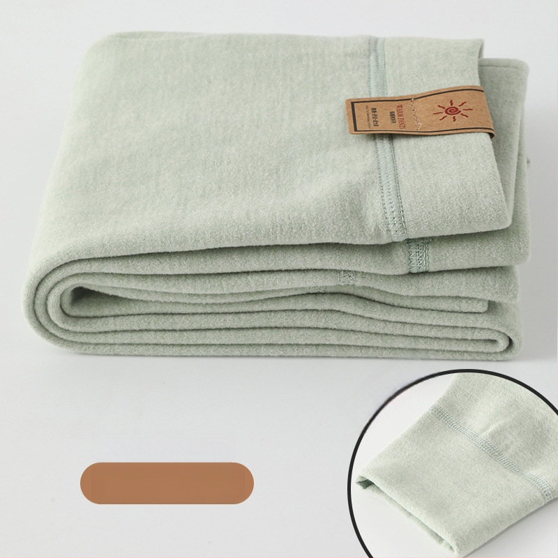 Детски двуслойни кашмирени термални панталони, есен-зима, унисекс, средна талия