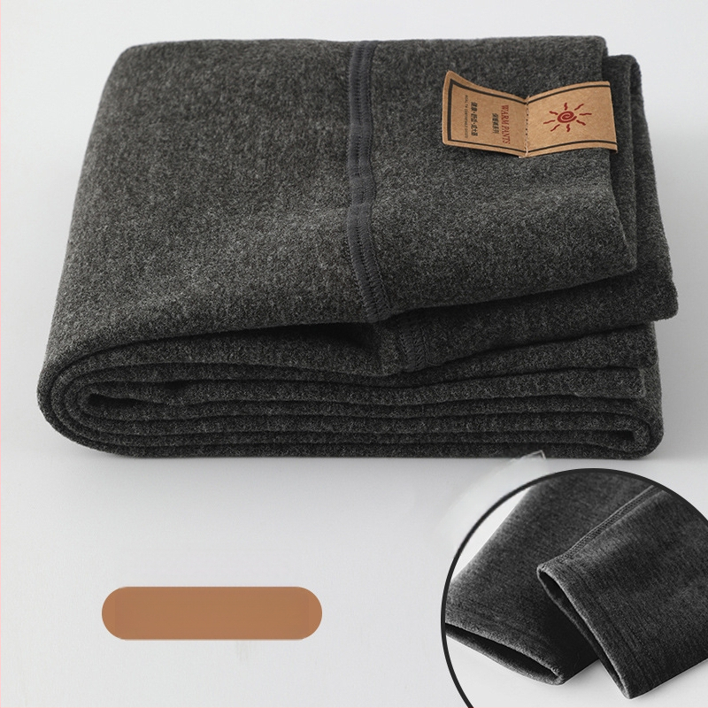 Детски двуслойни кашмирени термални панталони, есен-зима, унисекс, средна талия