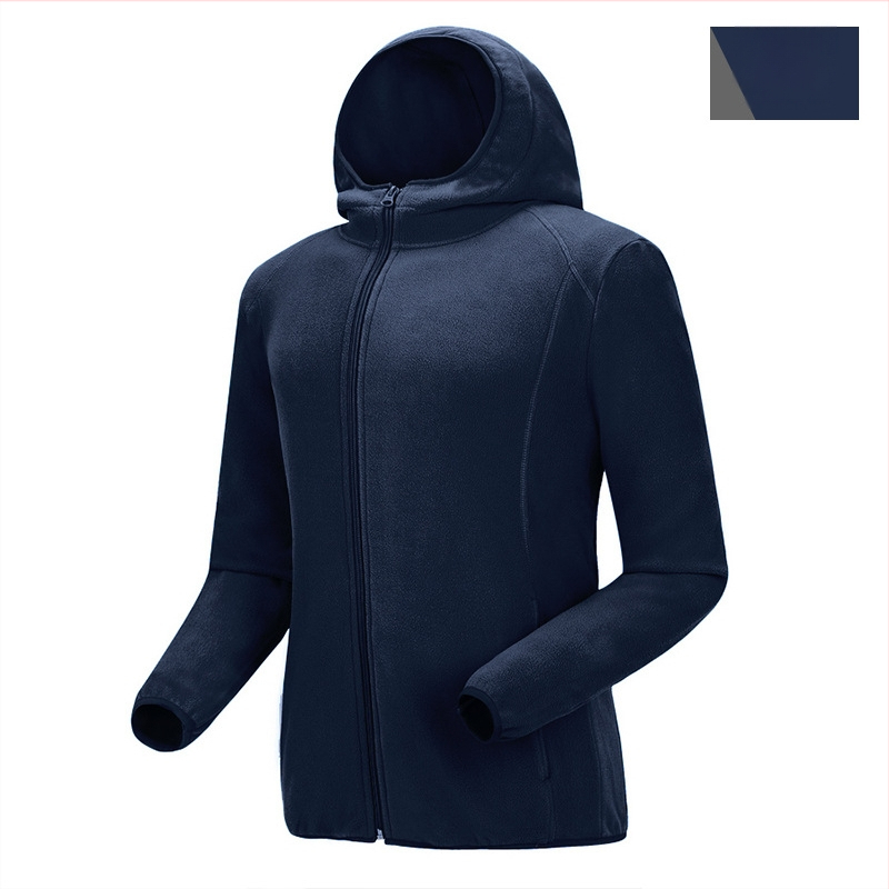 Youmu fliso striukė su gobtuvu, kardigan stiliaus, vėjo atspari, unisex