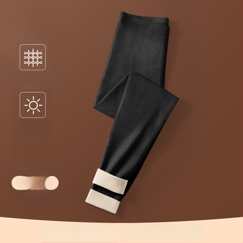 Sievietes apkures termiskie legingi ar flīsa iekšpuse, bezšuvju, bieza poliestera materiāls