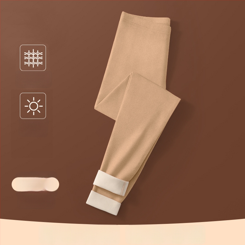 Sievietes apkures termiskie legingi ar flīsa iekšpuse, bezšuvju, bieza poliestera materiāls