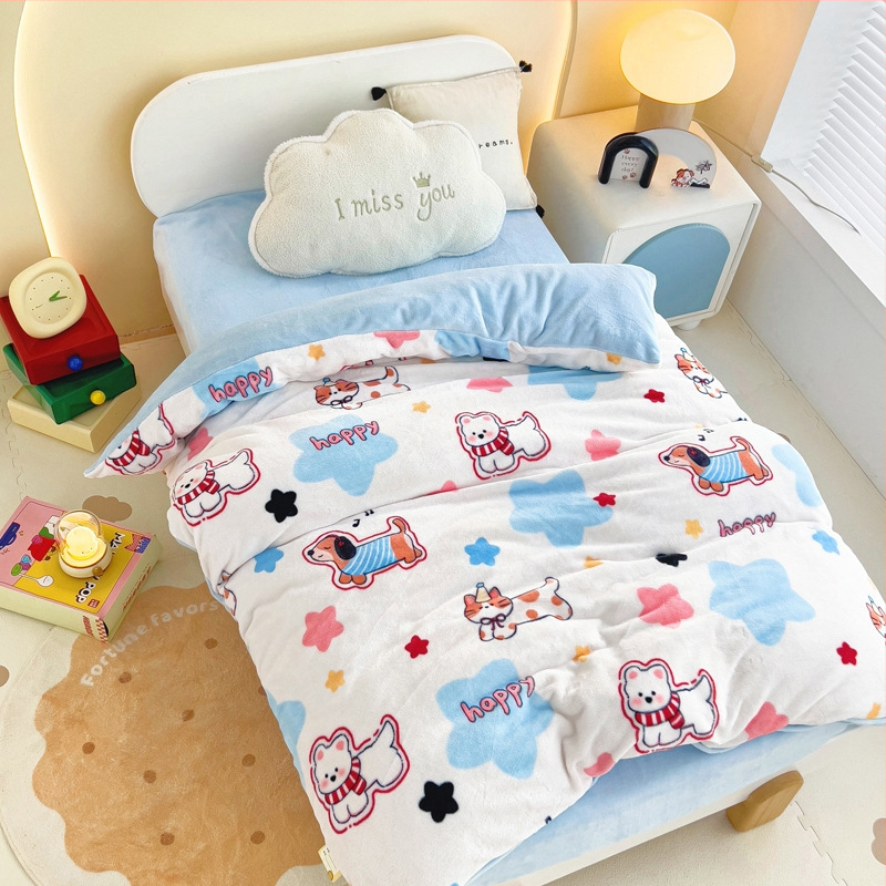 Gyerekeknek paplanhuzat - Geometriai és mesefigurás mintázat, reaktív nyomtatás, 300–500 g