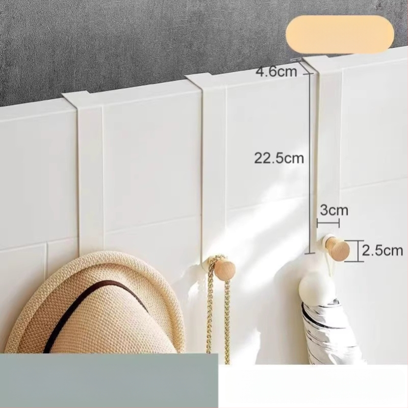 Geležinė durų kabykla su keliomis eilėmis, kabinimas už durų, 10 kg apkrova, šiuolaikinis minimalistinis stilius