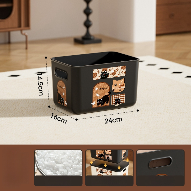 Daugiafunkcinė laikymo dėžė su dangteliu, modelis 1005, polipropilenas, tvirtinama prie sienos, 18 l talpa