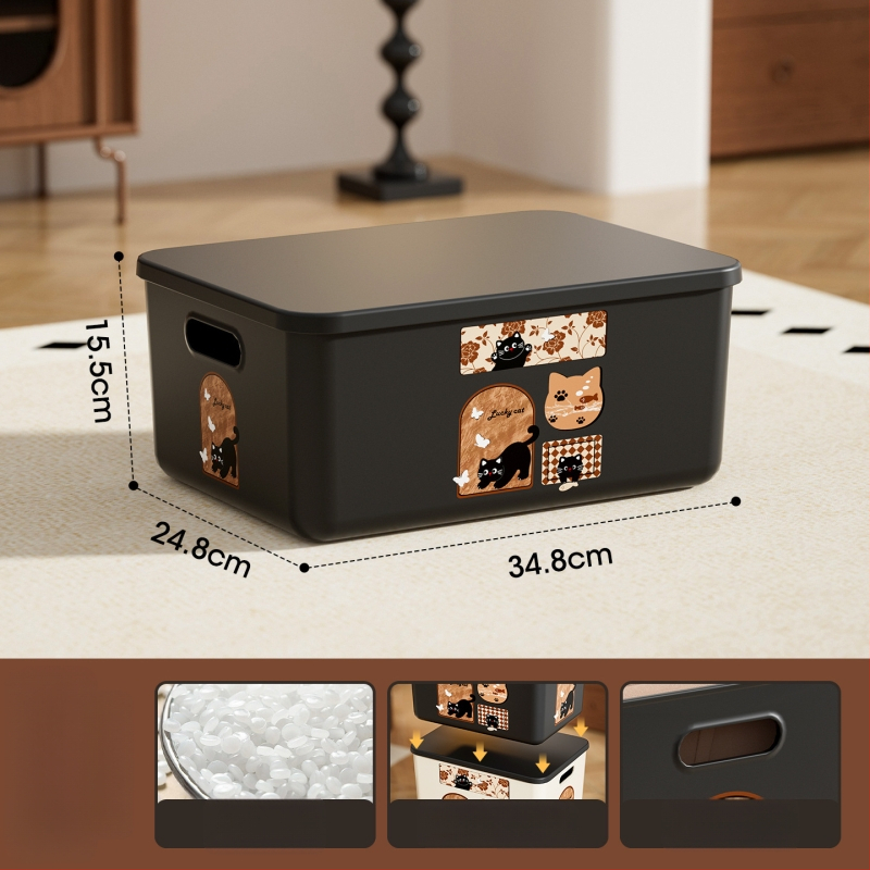 Daugiafunkcinė laikymo dėžė su dangteliu, modelis 1005, polipropilenas, tvirtinama prie sienos, 18 l talpa