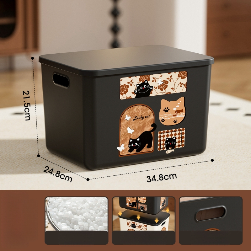 Daugiafunkcinė laikymo dėžė su dangteliu, modelis 1005, polipropilenas, tvirtinama prie sienos, 18 l talpa