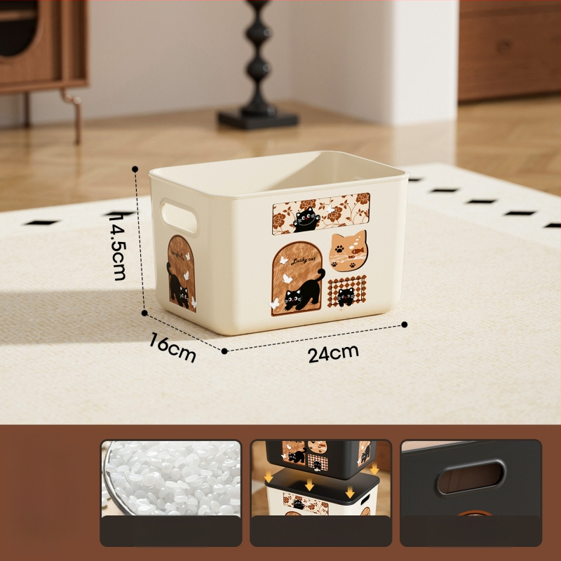 Daugiafunkcinė laikymo dėžė su dangteliu, modelis 1005, polipropilenas, tvirtinama prie sienos, 18 l talpa