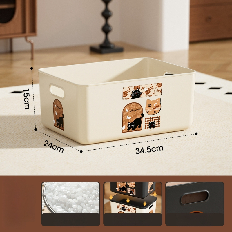 Daugiafunkcinė laikymo dėžė su dangteliu, modelis 1005, polipropilenas, tvirtinama prie sienos, 18 l talpa