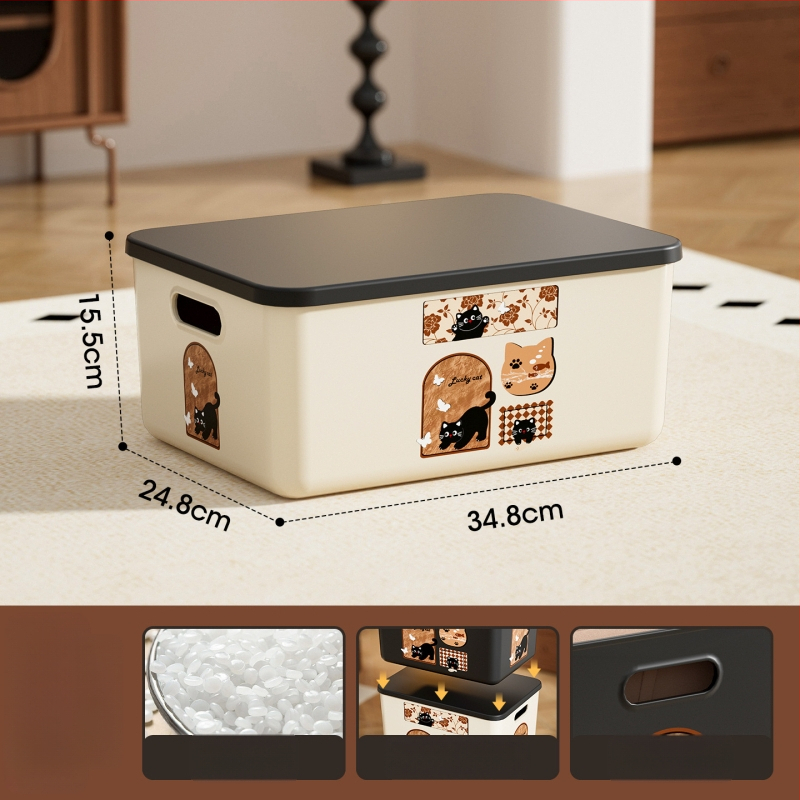 Daugiafunkcinė laikymo dėžė su dangteliu, modelis 1005, polipropilenas, tvirtinama prie sienos, 18 l talpa