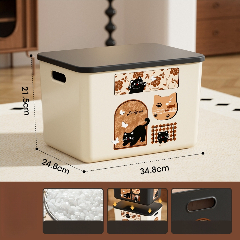 Daugiafunkcinė laikymo dėžė su dangteliu, modelis 1005, polipropilenas, tvirtinama prie sienos, 18 l talpa