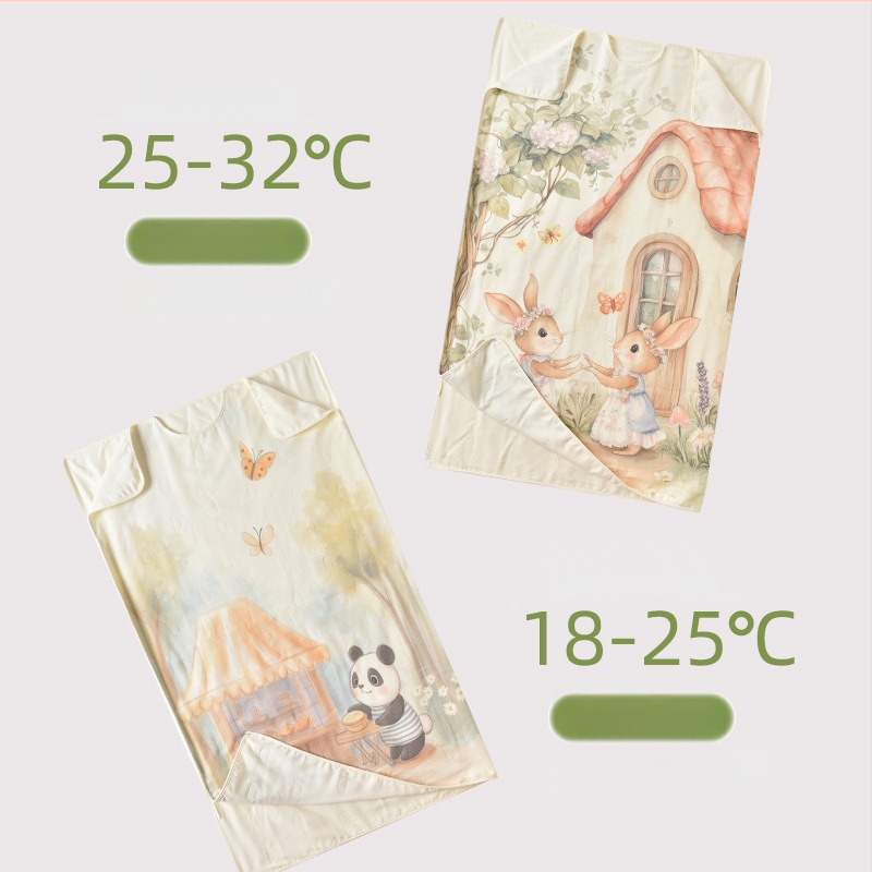 Gyerekeknek készült bambusz rostból készült hálózsák és anti-kick takaró, egész éves ágynemű, töltet: fonal, termékkód ANM2502