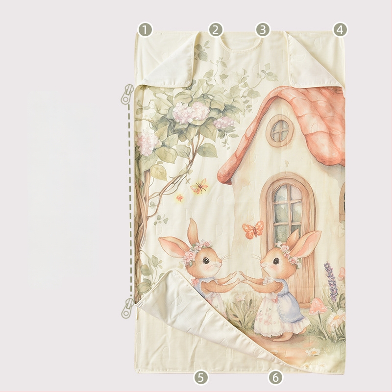 Gyerekeknek készült bambusz rostból készült hálózsák és anti-kick takaró, egész éves ágynemű, töltet: fonal, termékkód ANM2502