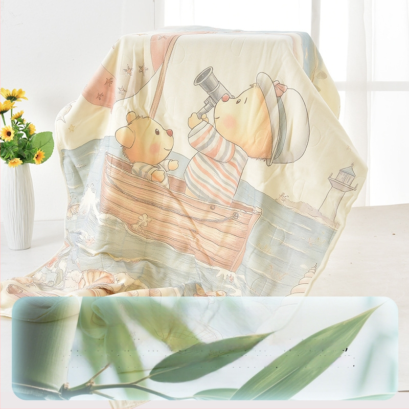 Gyerekeknek készült bambusz rostból készült hálózsák és anti-kick takaró, egész éves ágynemű, töltet: fonal, termékkód ANM2502