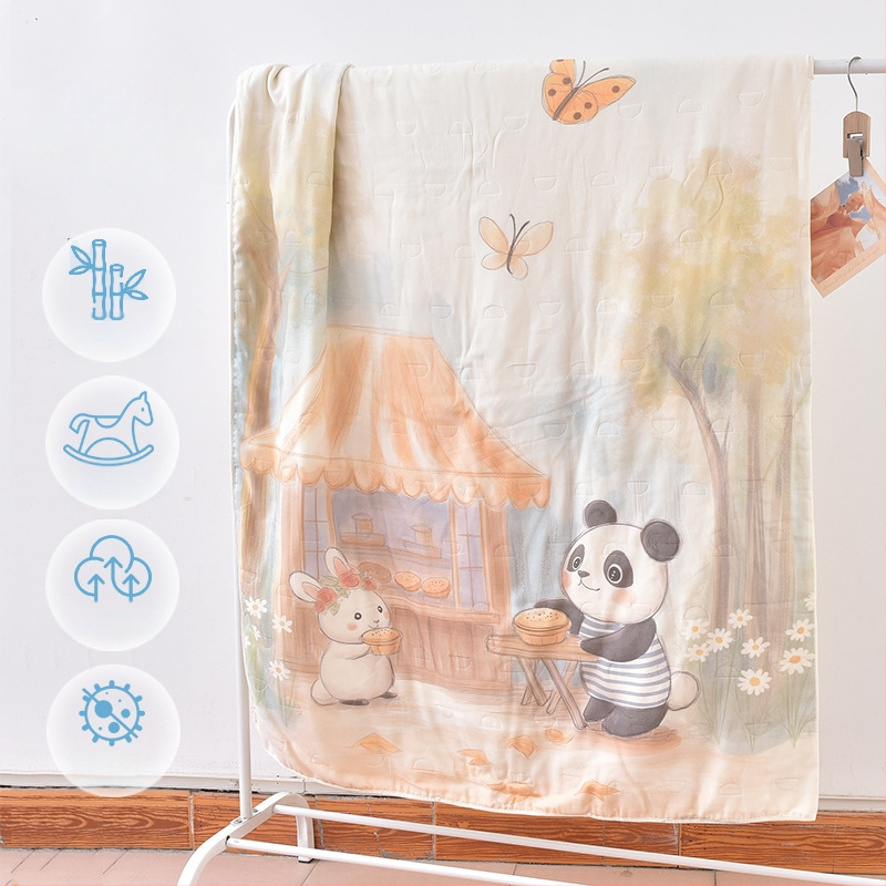 Gyerekeknek készült bambusz rostból készült hálózsák és anti-kick takaró, egész éves ágynemű, töltet: fonal, termékkód ANM2502