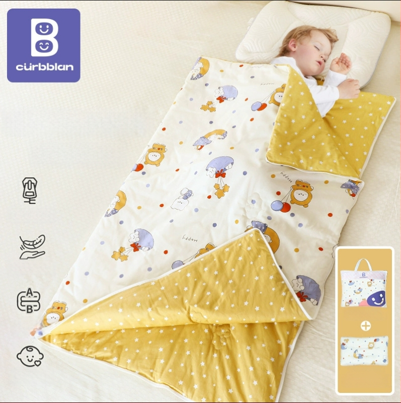 Gyerekeknek készült alvózsák karikatúra stílussal, 100% pamut anyag, súly 1.6–2 kg, gépi mosásra