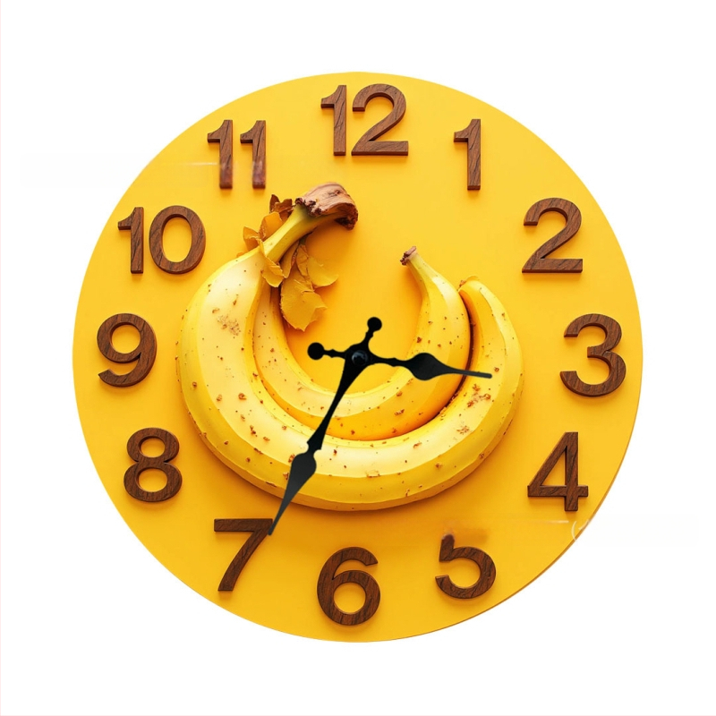 Sienas pulkstenis, apaļš koka dizains, klusa kustība ar sekundēm, ar baterijām, vienpusīgs, pasaules laiks