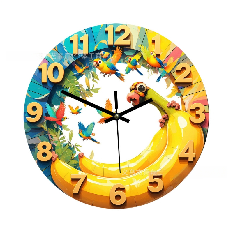 Sienas pulkstenis, apaļš koka dizains, klusa kustība ar sekundēm, ar baterijām, vienpusīgs, pasaules laiks