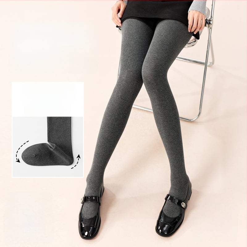 Moteriški medvilniniai leggingai su fliso įdėklu, storos medžiagos, su kojomis, japoniško stiliaus