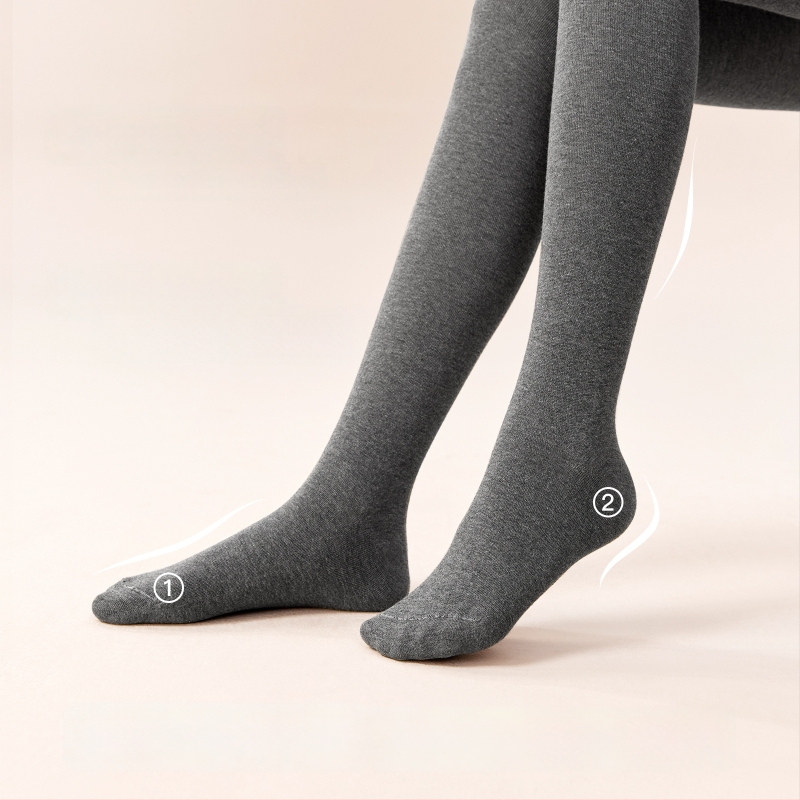 Moteriški medvilniniai leggingai su fliso įdėklu, storos medžiagos, su kojomis, japoniško stiliaus