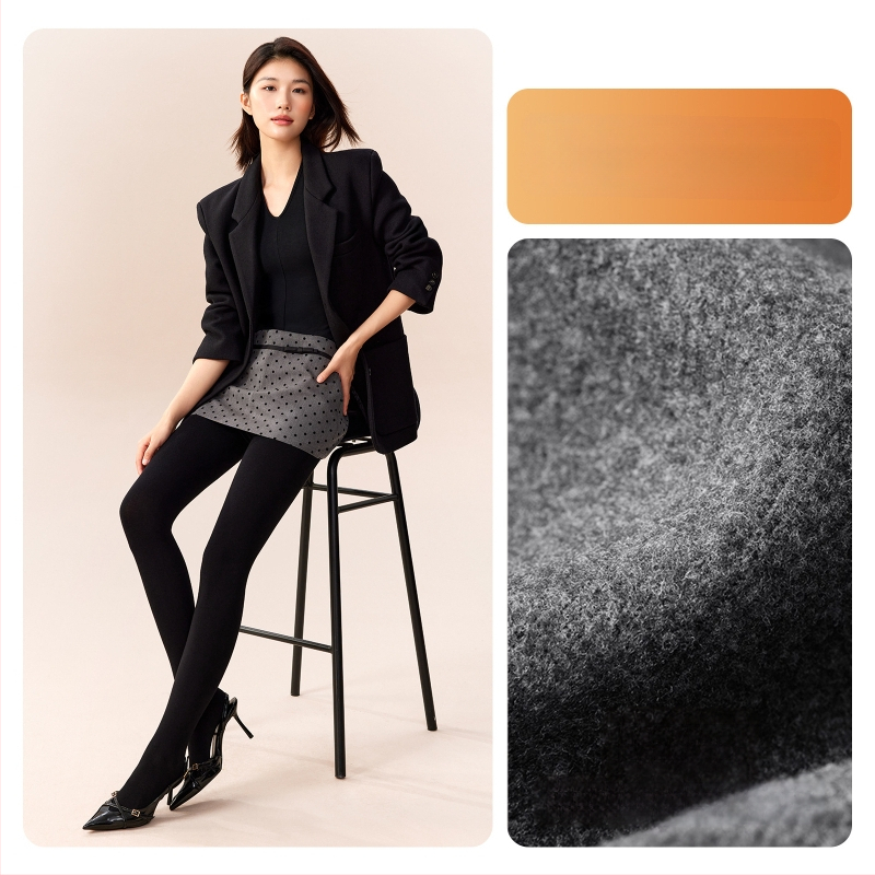 Moteriški medvilniniai leggingai su fliso įdėklu, storos medžiagos, su kojomis, japoniško stiliaus