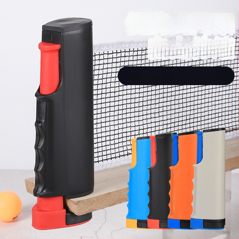 Portatīvs galda tenisa tīkla statīva komplekts – iekšējai un ārējai izmantošanai, standarta izstiepjams tīkla rāmis, materiāls PP, svars 0,34 kg