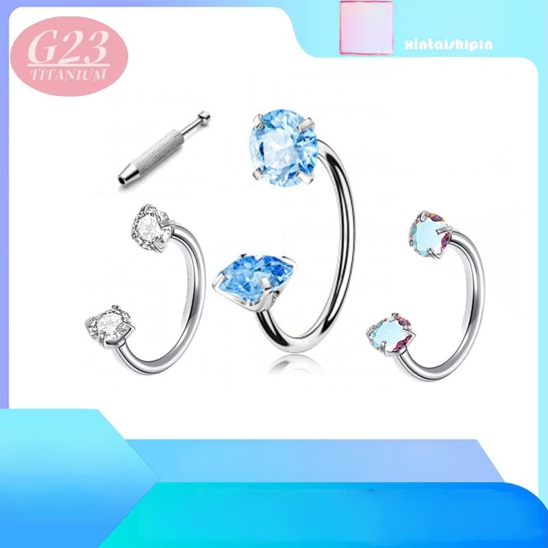 Tiitaniumi sulamist ninaring – hobuse kujuline vard, kahekülgne, sisemine keermed, zirkoni sisestus, G23 puhtus