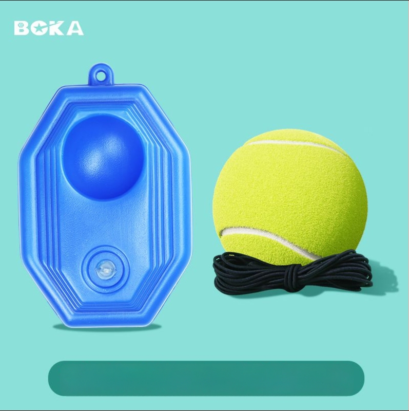 Boca tenisio atsitūrio treniruoklis su elastine virve, nešiojamas, sintetinių pluoštų, patvarus, pradedantiesiems, logotipas gali būti spausdinamas, tinka badmintonui ir tenisui