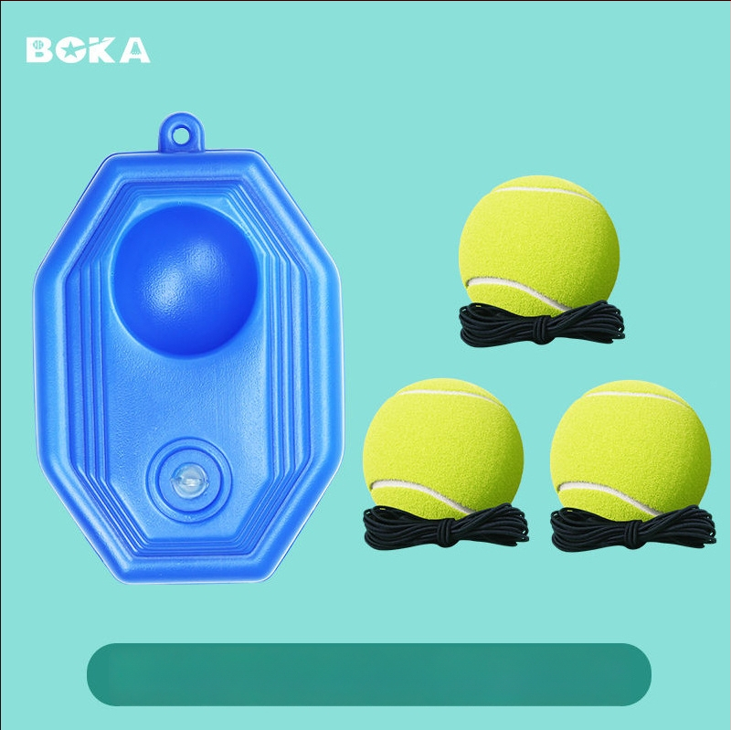 Boca tenisio atsitūrio treniruoklis su elastine virve, nešiojamas, sintetinių pluoštų, patvarus, pradedantiesiems, logotipas gali būti spausdinamas, tinka badmintonui ir tenisui