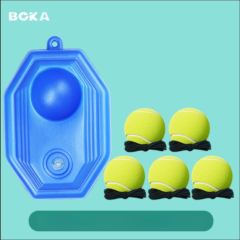 Boca tenisio atsitūrio treniruoklis su elastine virve, nešiojamas, sintetinių pluoštų, patvarus, pradedantiesiems, logotipas gali būti spausdinamas, tinka badmintonui ir tenisui