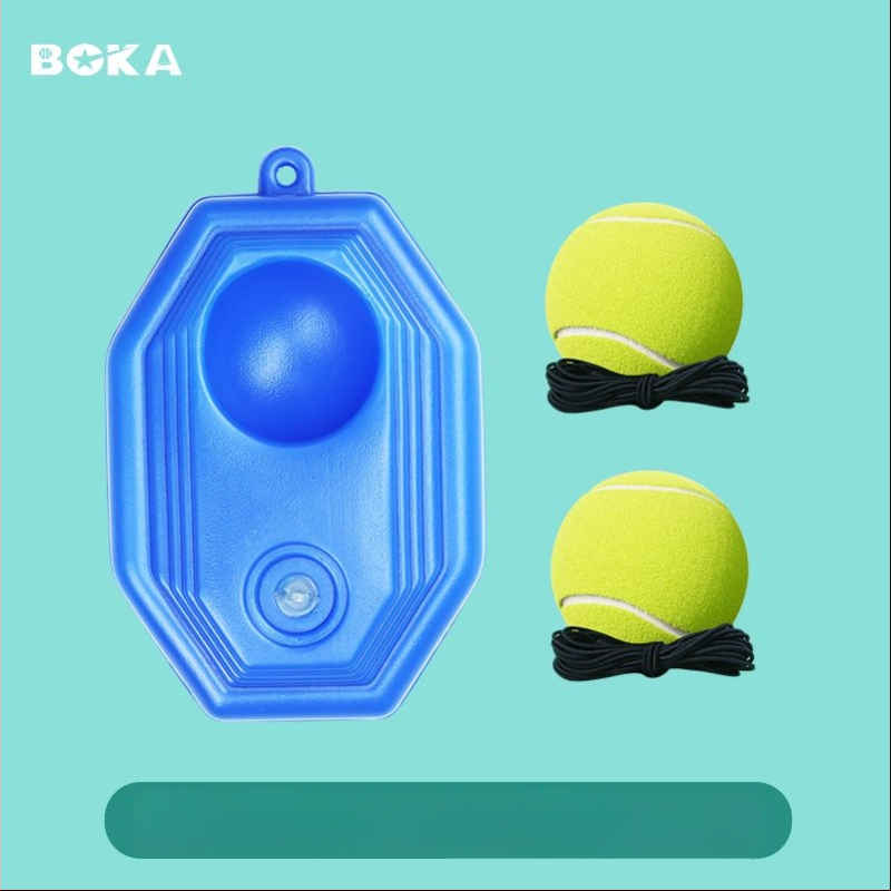 Boca tenisio atsitūrio treniruoklis su elastine virve, nešiojamas, sintetinių pluoštų, patvarus, pradedantiesiems, logotipas gali būti spausdinamas, tinka badmintonui ir tenisui