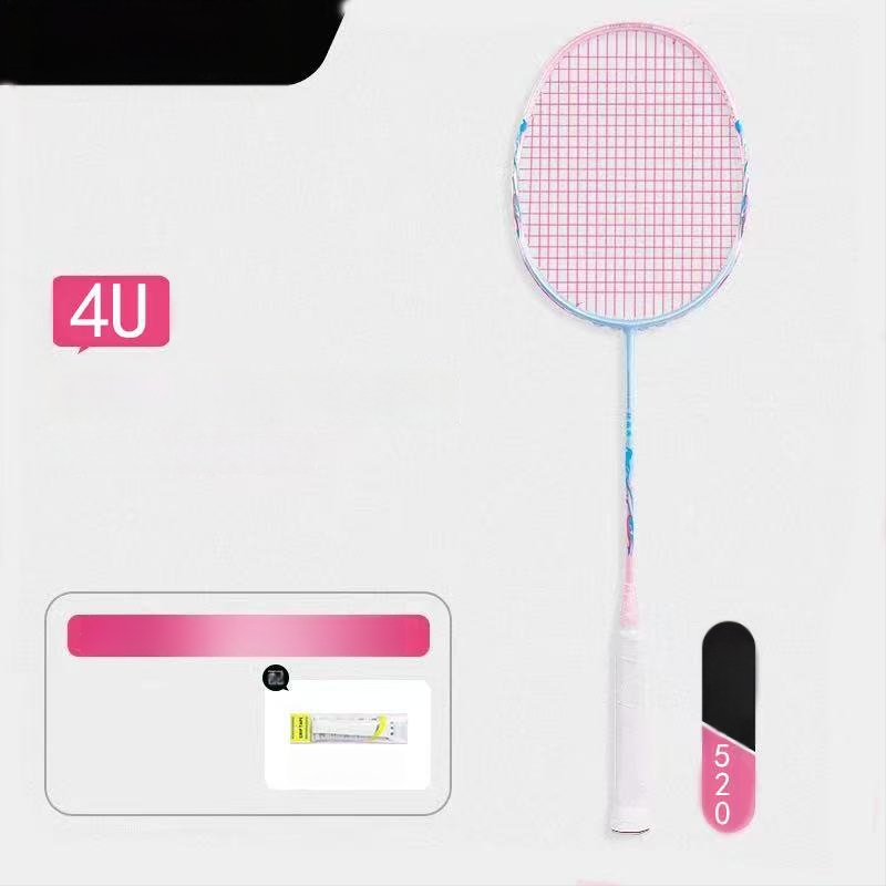 Set badminton raketa, ultralagani aluminijski okvir, najlon žice, 80–84 g, drška G2