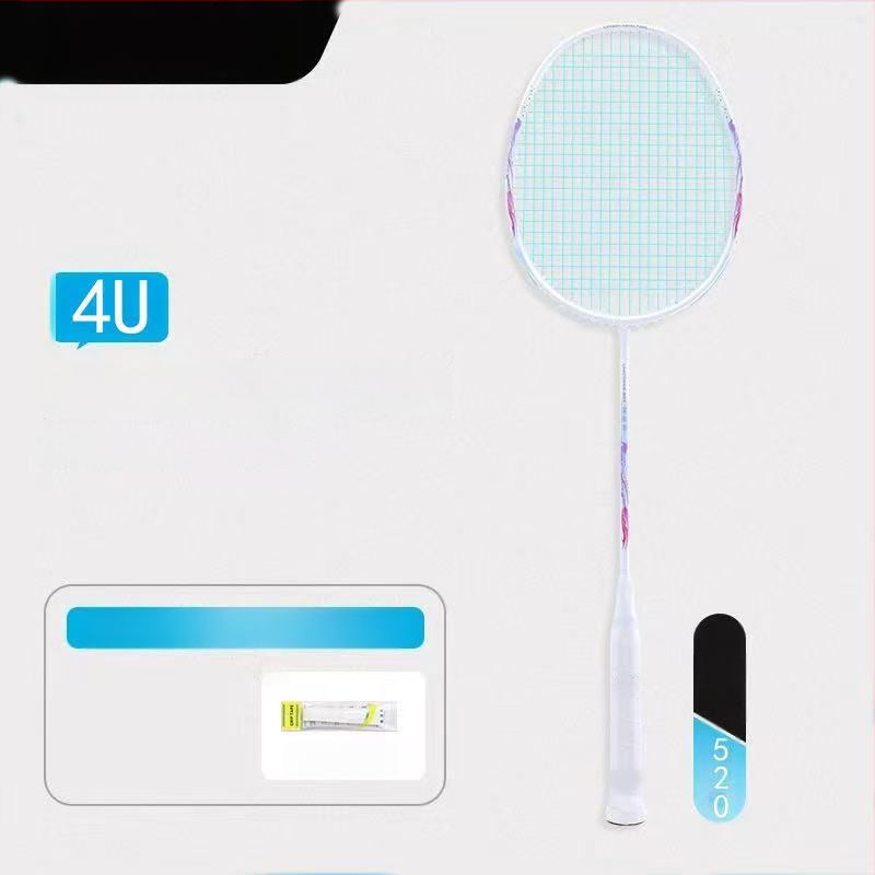 Set badminton raketa, ultralagani aluminijski okvir, najlon žice, 80–84 g, drška G2