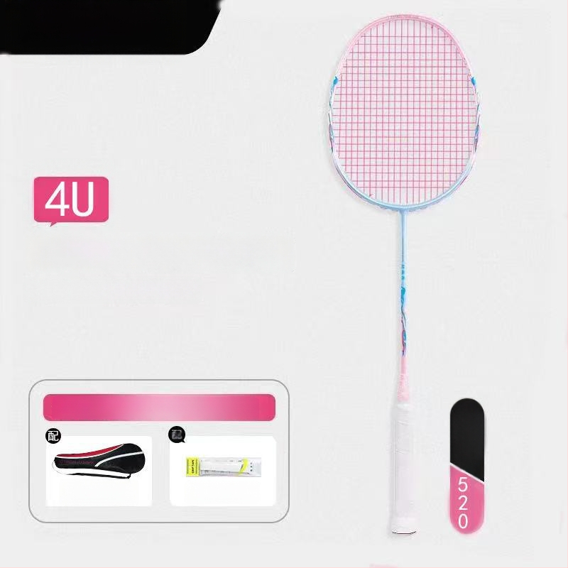 Set badminton raketa, ultralagani aluminijski okvir, najlon žice, 80–84 g, drška G2