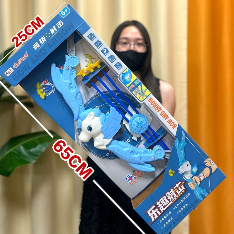 Bērnu saliekamā loka un bultu rotaļlieta ar sūkšanas mērķiem, plastmasas konstrukcija, bez elektrības, 4–6 gadiem