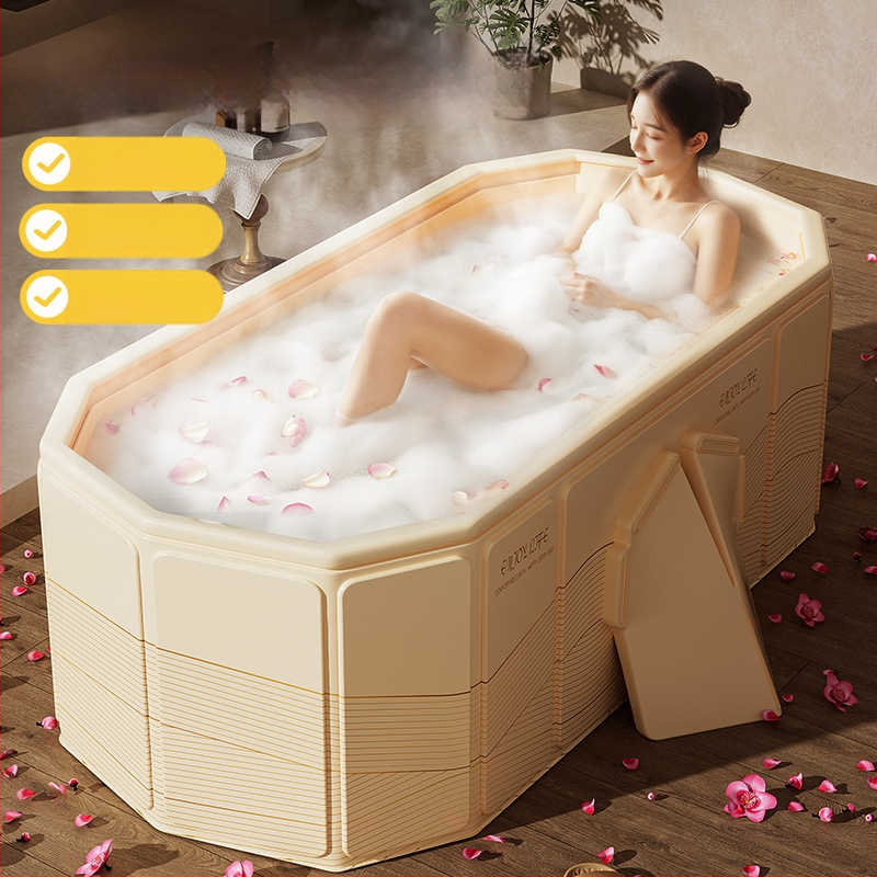 Cadă pliabilă din PVC pentru adulți – izolată, îngroșată, deschidere rapidă pentru baie