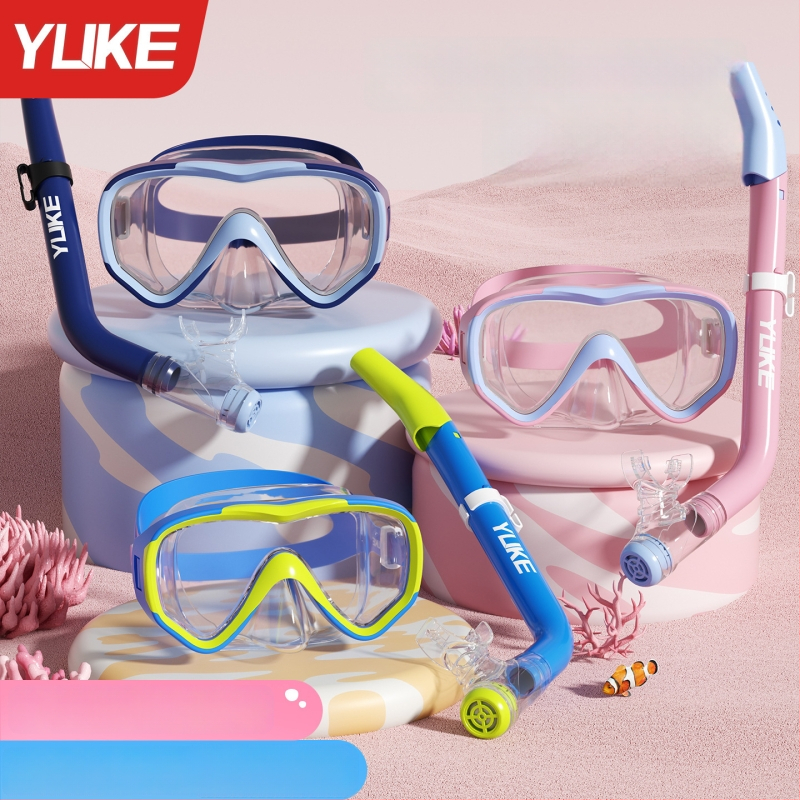 Bērnu baseina brillēm komplekts – ūdensdrošs, ietver brilles, masku un niršanas cauruli, pusslēgts niršanas aprīkojums, materiāli: PC, kalts stikls, šķidrais silikons